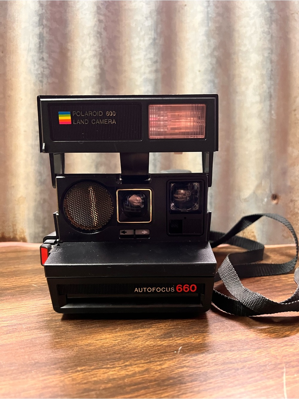 Polaroid 600 Autofocus 660 Instant Camera - Black with Rainbow Logo